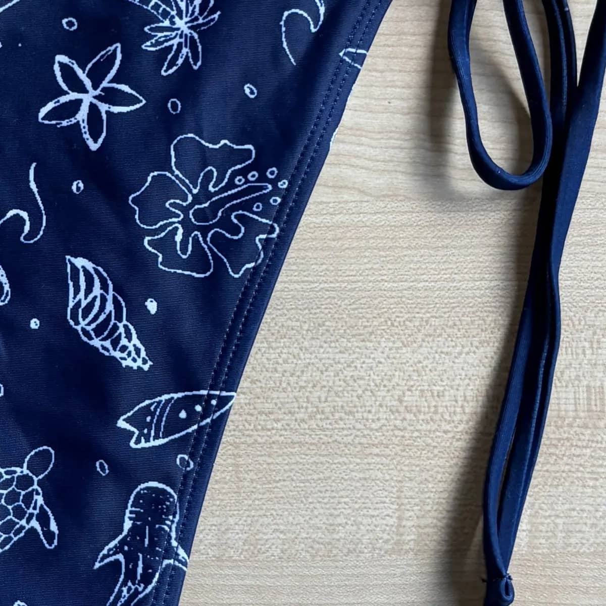 Close-up of the hibiscus and frangipani on the Oceania print